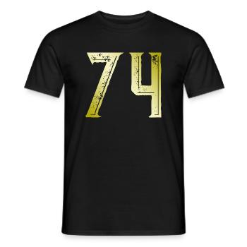 74 number symbol - Men's T-Shirt - black - Front - AI Model Male 178 light (178cm)
