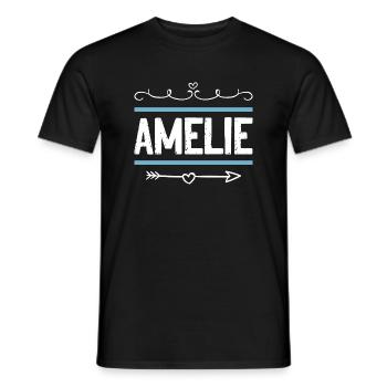 Amelie - Männer T-Shirt - Schwarz - Vorne - AI Model Male 178 light (178cm)