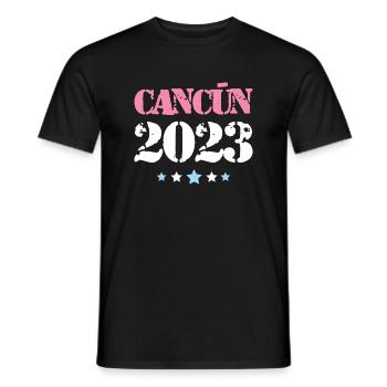 Cancun 2023 - T-shirt homme - noir - Devant - AI Model Male 178 light (178cm)