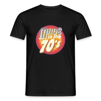 Birthday 70s Born in the 70s 70's - Men's T-Shirt - black - Front - AI Model Male 178 light (178cm)