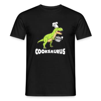 Chef dinosaur cartoon comic funny gift idea - Men's T-Shirt - black - Front - AI Model Male 178 light (178cm)