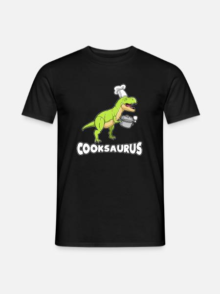 Koch Dinosaurier Cartoon Comic Lustig Geschenkidee - Männer T-Shirt - Schwarz