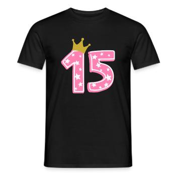 15 Krone 15. Geburtstag 15 Jahre - Männer T-Shirt - Schwarz - Vorne - AI Model Male 178 light (178cm)