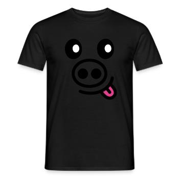 Pig Costume Animal Pig Pig cool sau - Men's T-Shirt - black - Front - AI Model Male 178 light (178cm)