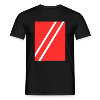 Streifen rot - Männer T-Shirt - Schwarz - Vorne - AI Model Male 178 light (178cm)