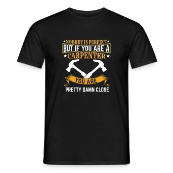 Carpenter Saying Funny Craftsman Hammer Timber Construction - Men's T-Shirt - black - Front - AI Model Male 178 light (178cm)