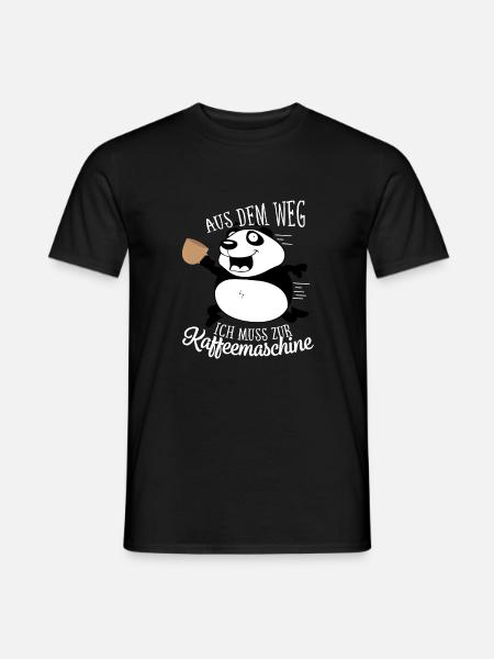Panda Kaffee aus dem Weg ich brauch Kaffee - Männer T-Shirt - Schwarz