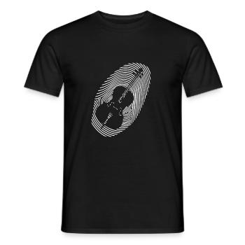 Music Cello Classical Music Fingerprint - Men's T-Shirt - black - Front - AI Model Male 178 light (178cm)