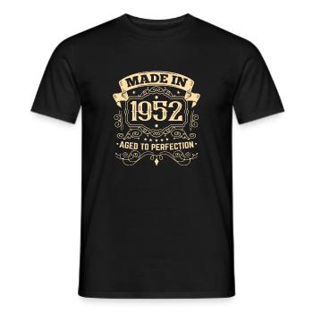 Geburtstag 1952 Hergestellt in 1952 - Männer T-Shirt - Schwarz - Vorne - AI Model Male 178 light (178cm)