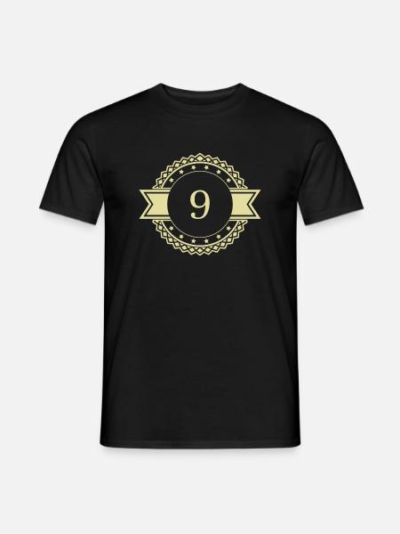 9 Number Emblem - Men's T-Shirt - black