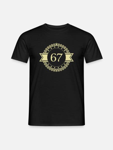 67 Zahl Emblem - Männer T-Shirt - Schwarz