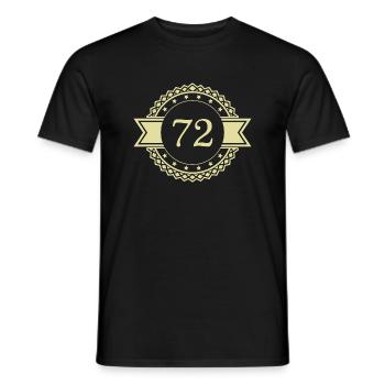 72 Zahl Emblem - Männer T-Shirt - Schwarz - Vorne - AI Model Male 178 light (178cm)