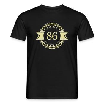 86 Number Emblem - Men's T-Shirt - black - Front - AI Model Male 178 light (178cm)