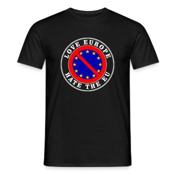 love europe hate the eu - T-shirt homme - noir - Devant - AI Model Male 178 light (178cm)