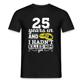 25 Years Silver Wedding Gift - Men's T-Shirt - black - Front - AI Model Male 178 light (178cm)