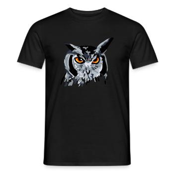 Eule Uhu Kauz Vogel - Männer T-Shirt - Schwarz - Vorne - AI Model Male 178 light (178cm)