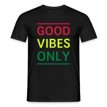 Good Vibes Only - Men's T-Shirt - black - Front - AI Model Male 178 light (178cm)