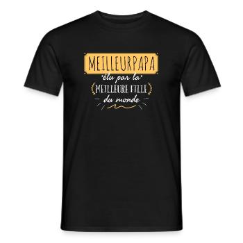 Meilleur papa élu par la meilleure fille du monde - T-shirt homme - noir - Devant - AI Model Male 178 light (178cm)