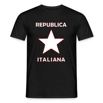 The star from Italy - Men's T-Shirt - black - Front - AI Model Male 178 light (178cm)