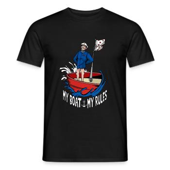 MON BATEAU MON CAPITAINE - T-shirt homme - noir - Devant - AI Model Male 178 light (178cm)