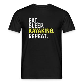 Eat Sleep Kayaking Repeat - Men's T-Shirt - black - Front - AI Model Male 178 light (178cm)