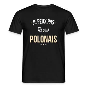 Je peux pas je suis Polonais - T-shirt homme - noir - Devant - AI Model Male 178 light (178cm)