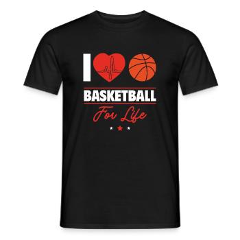I love basketball for life - Men's T-Shirt - black - Front - AI Model Male 178 light (178cm)
