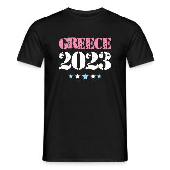 Grèce 2023 - T-shirt homme - noir - Devant - AI Model Male 178 light (178cm)