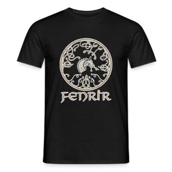Fenriswolf, Fenrir, Wolf, nordischen Mythologie - Männer T-Shirt - Schwarz - Vorne - AI Model Male 178 light (178cm)