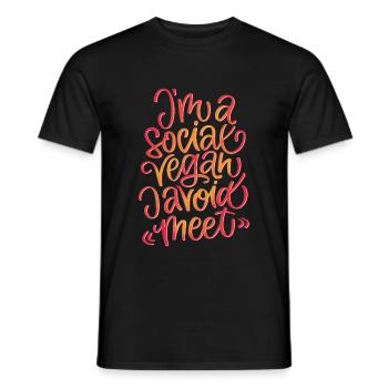 Social Vegan - Männer T-Shirt - Schwarz - Vorne - AI Model Male 178 light (178cm)