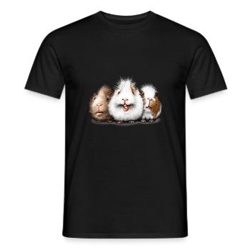 Drei Meerschweinchen - Männer T-Shirt - Schwarz - Vorne - AI Model Male 178 light (178cm)