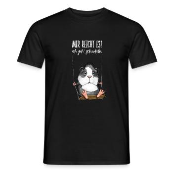 Süßes Meerschweinchen auf Schaukel - Männer T-Shirt - Schwarz - Vorne - AI Model Male 178 light (178cm)