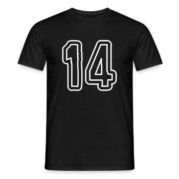14 Zahl symbol - Männer T-Shirt - Schwarz - Vorne - AI Model Male 178 light (178cm)