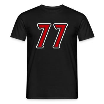 77 Zahl Symbol - Männer T-Shirt - Schwarz - Vorne - AI Model Male 178 light (178cm)