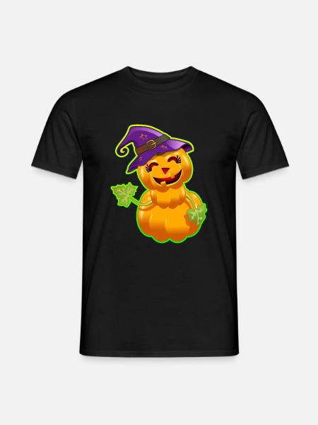 Cute Halloween Pumpkin - Orange - Men's T-Shirt - black