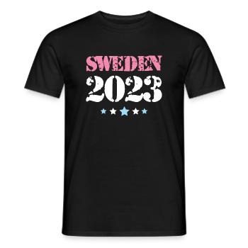 Suède 2023 - T-shirt homme - noir - Devant - AI Model Male 178 light (178cm)