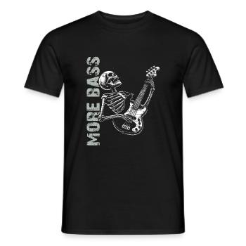 Skelett Skull mit Bassgitarre und Spruch Mehr Bass - Männer T-Shirt - Schwarz - Vorne - AI Model Male 178 light (178cm)