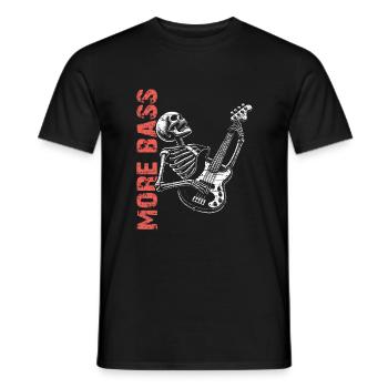 Skelett Skull mit Bassgitarre und Spruch Mehr Bass - Männer T-Shirt - Schwarz - Vorne - AI Model Male 178 light (178cm)