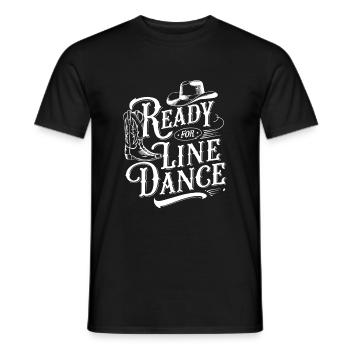 Ready for Line Dance Line Dancing my passion - Men's T-Shirt - black - Front - AI Model Male 178 light (178cm)