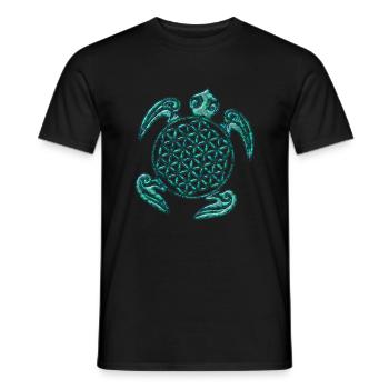 Flower of Life - Turtle 1 - Männer T-Shirt - Schwarz - Vorne - AI Model Male 178 light (178cm)
