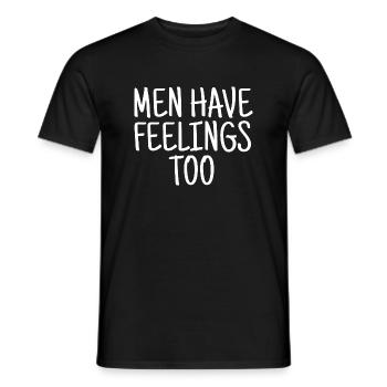 Les hommes ont aussi des sentiments - T-shirt homme - noir - Devant - AI Model Male 178 light (178cm)