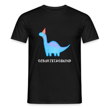 Anniversaire Garçon Brachiosaure Dino Anniversaire - T-shirt homme - noir - Devant - AI Model Male 178 light (178cm)