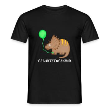 Birthday Boy Triceratops Dino Birthday - Men's T-Shirt - black - Front - AI Model Male 178 light (178cm)