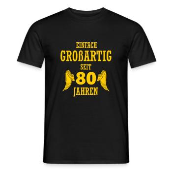Idéal pour 80 ans 80e anniversaire Cadeau - T-shirt homme - noir - Devant - AI Model Male 178 light (178cm)