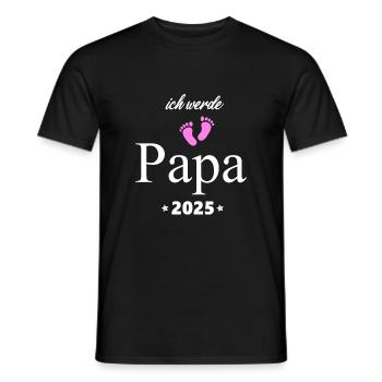 Ich werde Papa 2025 Schwangerschaft Vater in 2025 - Männer T-Shirt - Schwarz - Vorne - AI Model Male 178 light (178cm)