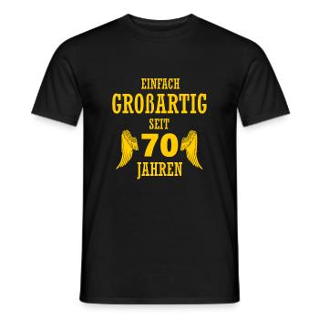 Great for 70 Years Gift Birthday Man - Men's T-Shirt - black - Front - AI Model Male 178 light (178cm)