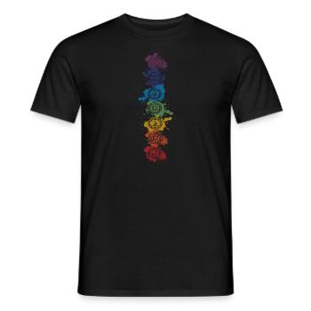 Chakra Elements Splash - Buddha, Buddhism, Yoga - Men's T-Shirt - black - Front - AI Model Male 178 light (178cm)