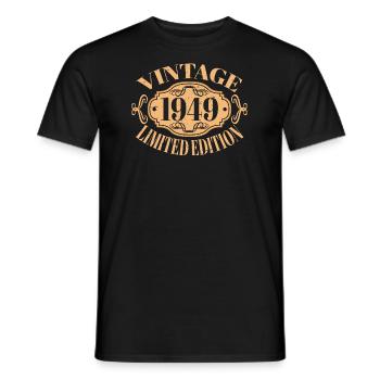 Vintage 1949 75e anniversaire hommes femmes 75 ans - T-shirt homme - noir - Devant - AI Model Male 178 light (178cm)