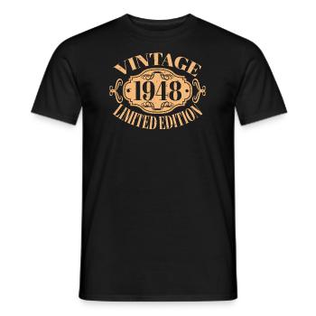 Jahrgang 1948 - 74 Jahre alt, Geschenk zum 74. Geburtstag - Männer T-Shirt - Schwarz - Vorne - AI Model Male 178 light (178cm)