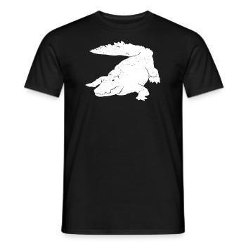 Krokodil Kunst Silhouette Grafik Wildtierliebhaber - Männer T-Shirt - Schwarz - Vorne - AI Model Male 178 light (178cm)